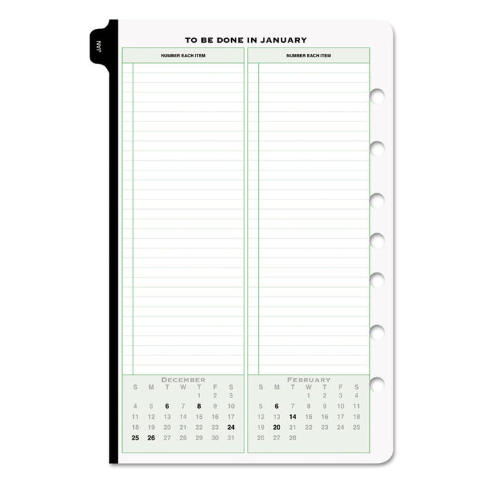 Original Two-Page-Per-Day Refill, 8 1/2 x 5 1/2, White/Green, 2020