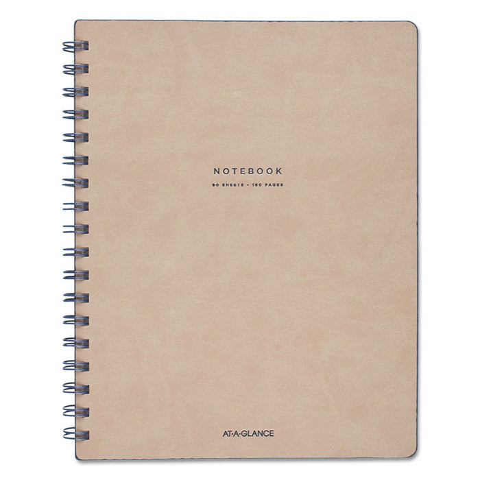 Collection Twinwire Notebook, 1 Subject, Wide/Legal Rule, Tan/Navy Blue Cover, 9.5 x 7.25, 80 Sheets