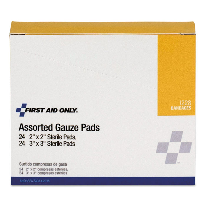 Gauze Pads, 2" x 2"; 3" x 3", 48/Box