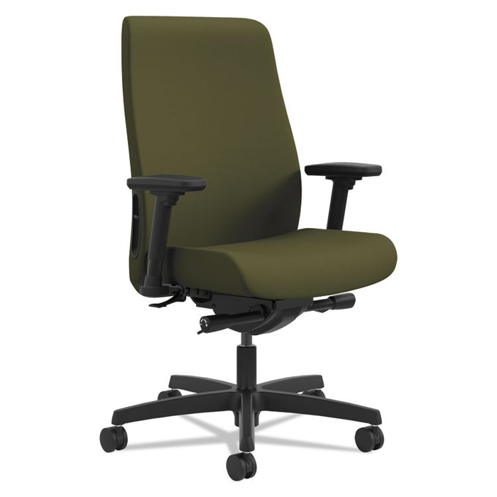 Endorse Upholstered Mid-Back Work Chair, Supports up to 300 lbs., Olivine Seat/Olivine Back, Black Base