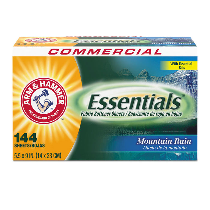 Essentials Dryer Sheets, Mountain Rain, 144 Sheets/Box, 6 Boxes/Carton