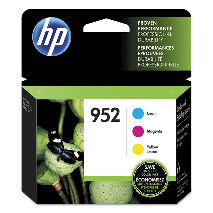 HP 952, (N9K27AN) 3-pack Cyan/Magenta/Yellow Original Ink Cartridges