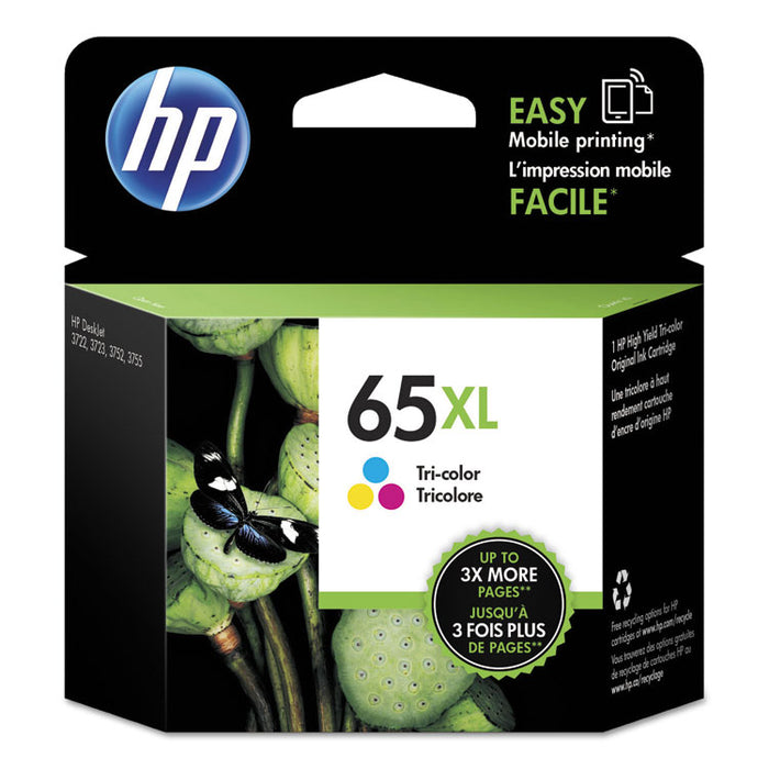 HP 65XL, (N9K03AN) High Yield Tri-Color Original Ink Cartridge