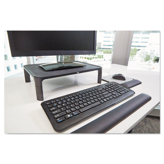 Adjustable Monitor Stand, 16" x 12" x 1.75" to 5.5", Black, Supports 20 lbs