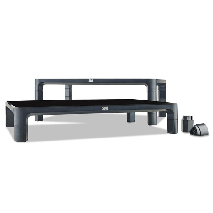 Adjustable Monitor Stand, 16" x 12" x 1.75" to 5.5", Black, Supports 20 lbs