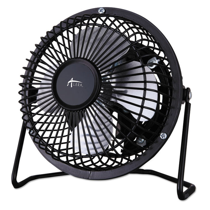 Mini Personal Cooling Fan, 4", Steel, Black
