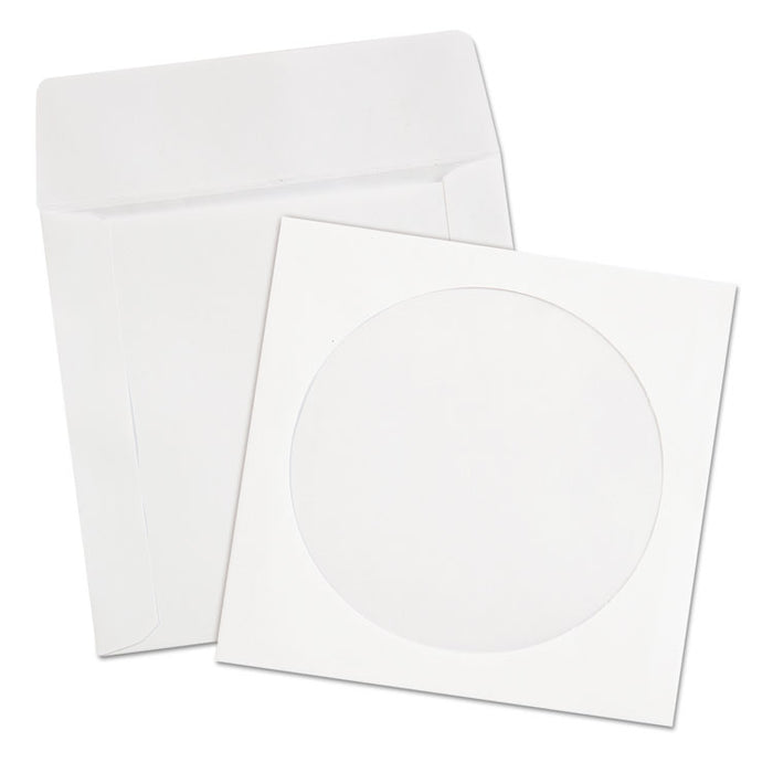 CD/DVD Sleeves, 1 Disc Capacity, White, 250/Box