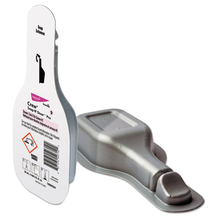 Crew Concentrated Shower/Tub/Tile Cleaner, Fresh, 20mL Snap N Dose Pack, 28/Ctn