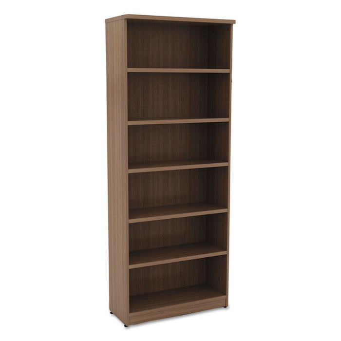 Alera Valencia Series Bookcase, Six-Shelf, 31.75w x 14d x 80.25h, Modern Walnut