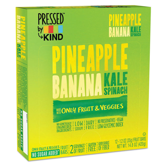 Pressed by KIND Bars, Pineapple Banana Kale Spinach, 1.2 oz Bar, 12/Box