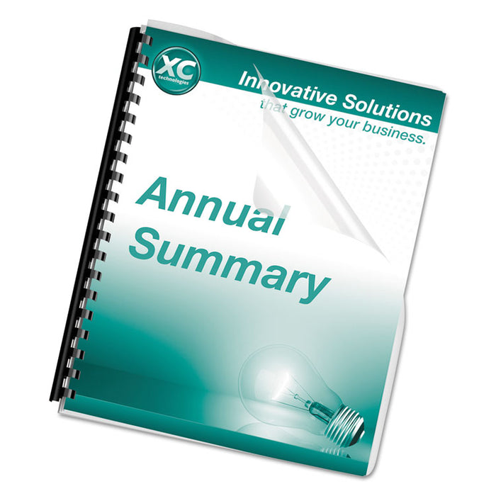 Crystals Transparent Presentation Covers for Binding Systems, Clear, with Round Corners, 11.25 x 8.75, Unpunched, 100/Pack