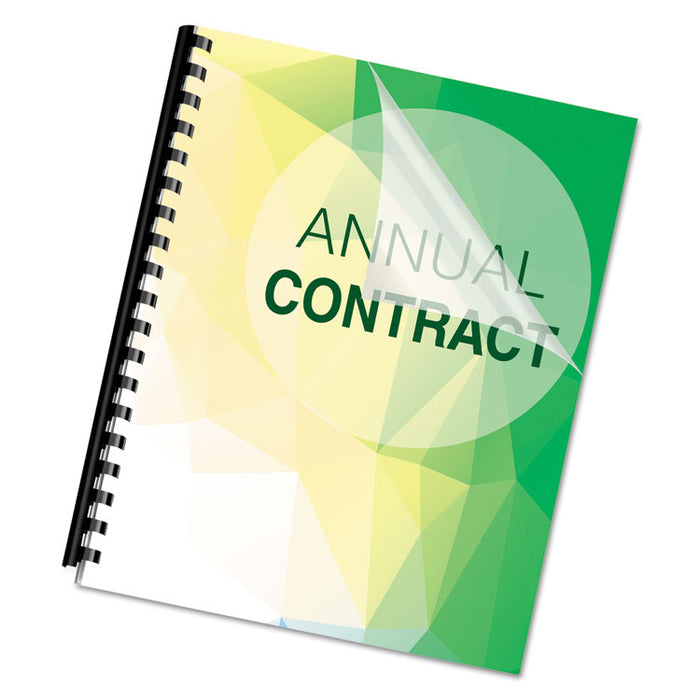 Crystals Transparent Presentation Covers for Binding Systems, Clear, with Square Corners, 11 x 8.5, Unpunched, 100/Pack