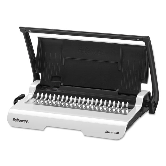 Star+ 150 Manual Comb Binding Machine, 150 Sheets, 17.69 x 9.81 x 3.13, White