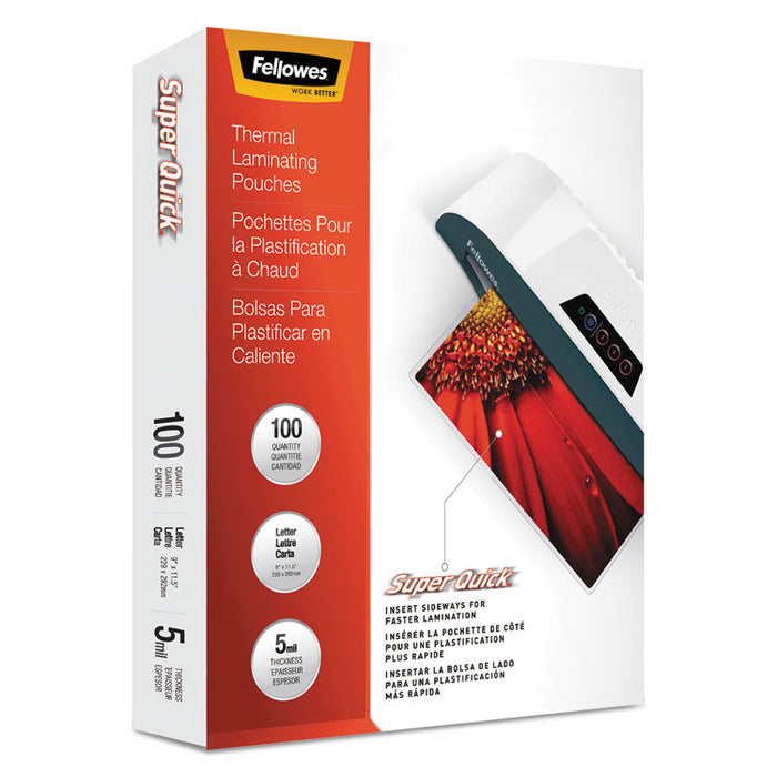Laminating Pouches, 5 mil, 9" x 11", Gloss Clear, 100/Pack