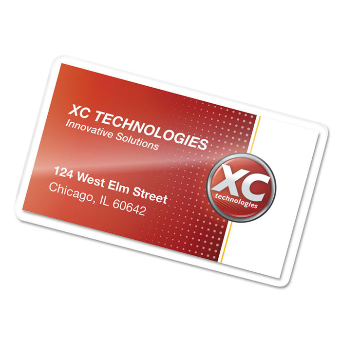 Laminating Pouches, 10 mil, 3.75" x 2.25", Gloss Clear, 100/Pack