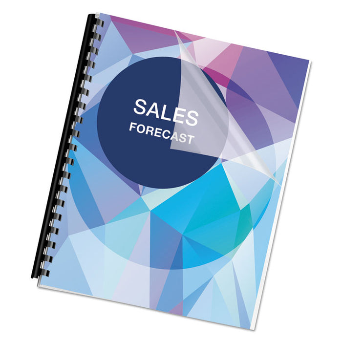 PET Ultra Clear Binding Covers, Unpunched, 11 x 8 1/2, Clear, 100/Pack