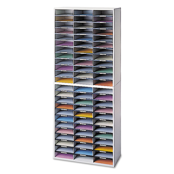 Literature Organizer, 72 Letter Sections, 29 x 11 7/8 x 69 1/8, Dove Gray