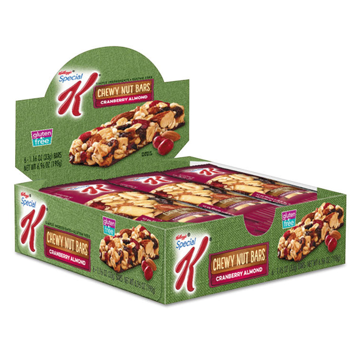Special K Chewy Nut Bars, Cranberry Almond, 1.16 oz Bar, 6/Box