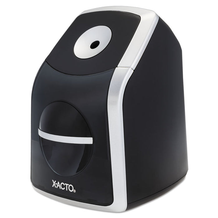 SharpX Classic Home Office Electric Pencil Sharpener, AC-Powered, 3" x 4" x 5.1", Black/Silver