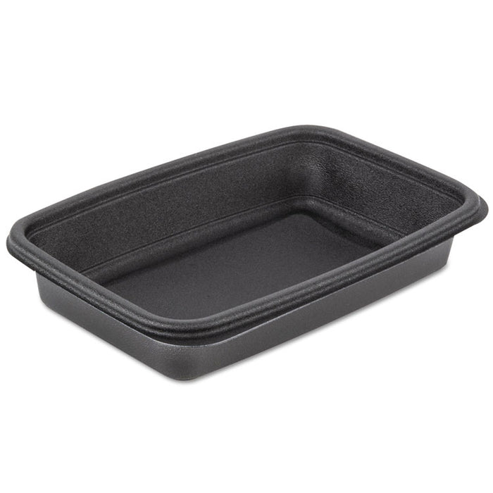 Microwave-Safe Containers 24oz Plastic Black, 8-3/4x6-1/8x1-1/2, 75/BG 4 BG/CT