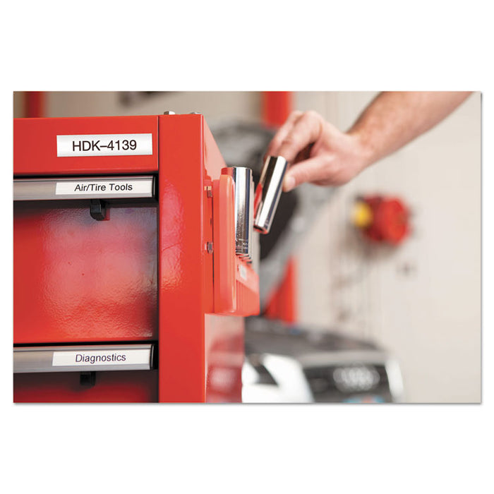 XTL Permanent Flat Surface Labels, 0.5" x 29.8 ft, White/Black Print