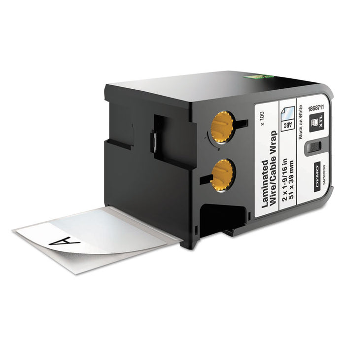 XTL Pre-Sized Labels, 2" x 1.57", White/Black Print, 100/Cartridge