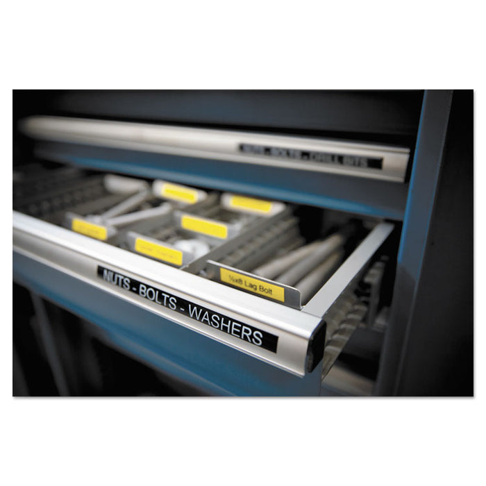XTL All-Purpose Vinyl Labels, 0.75" x 24.6 ft, Yellow/Black Print