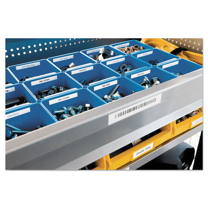 XTL All-Purpose Vinyl Labels, 1" x 24.6 ft, Blue/White Print