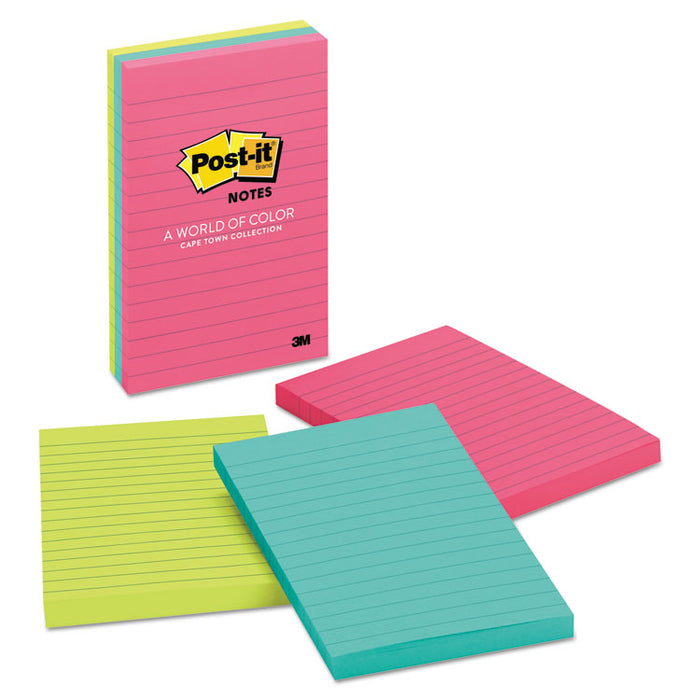 Original Pads in Poptimistic Collection Colors, Note Ruled, 4" x 6", 100 Sheets/Pad, 3 Pads/Pack
