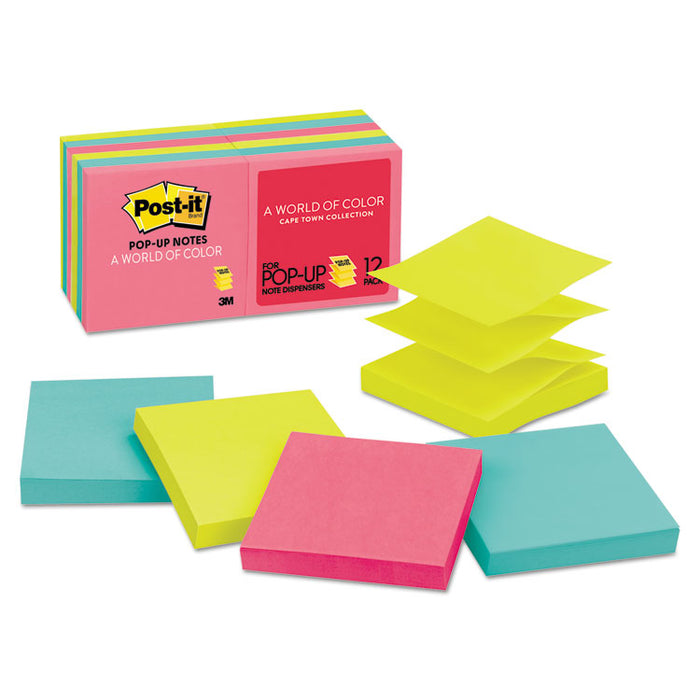 Original Pop-up Refill Value Pack, 3 x 3, (8) Poptimistic Collection Colors, (4) Canary Yellow, 100 Sheets/Pad, 12 Pads/Pack