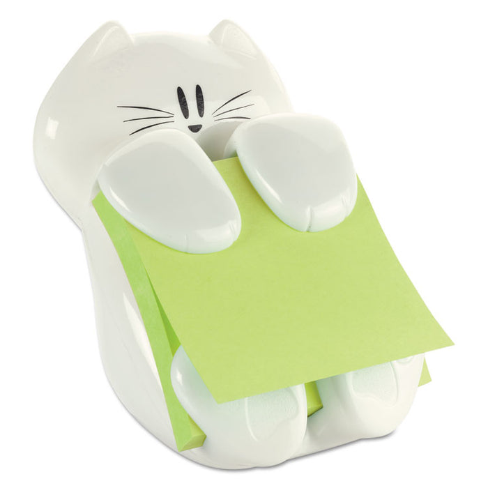 Pop-Up Note Dispenser Cat Shape, 3 x 3, White