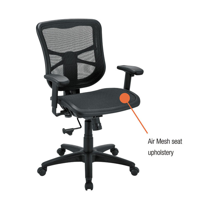 Alera Elusion Series Mesh Mid-Back Swivel/Tilt Chair, Supports Up to 275 lb, 17.9" to 21.6" Seat Height, Black