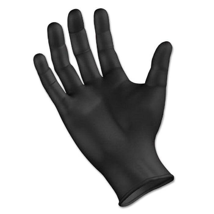 Disposable General Purpose Powder-Free Nitrile Gloves, L, Black, 4.4mil, 1000/Ct
