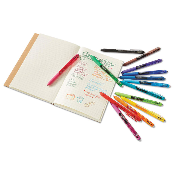 InkJoy Retractable Gel Pen, Micro 0.5mm, Black Ink/Barrel, Dozen