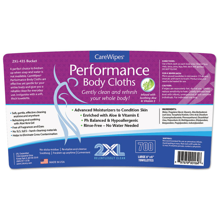 Performance Body Cloths, 6 x 8, Fresh Scent, White, 700/Pack, 4 Packs/Carton