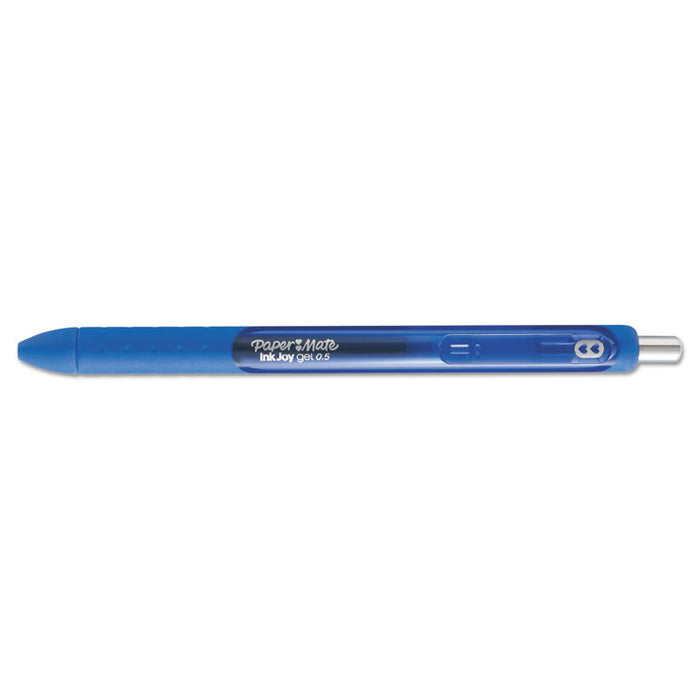 InkJoy Gel Pen, Retractable, Micro 0.5 mm, Blue Ink, Blue Barrel, Dozen
