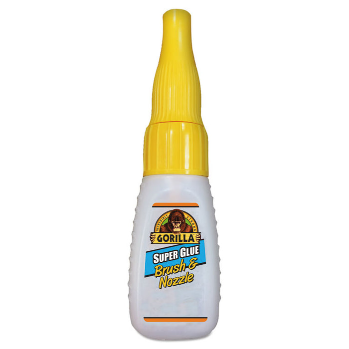 Super Glue with Brush and Nozzle Applicators, 0.35 oz, Dries Clear