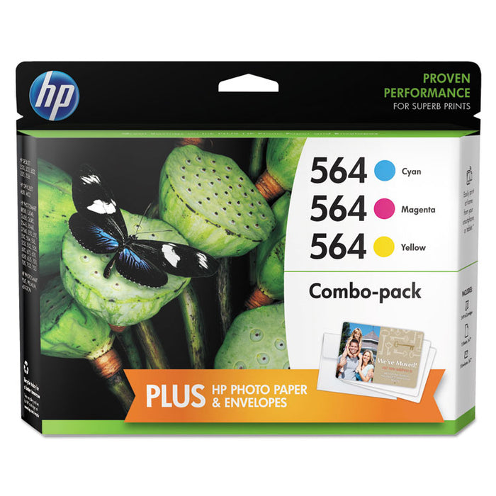 HP 564, (N9H57FN) 3-pack Cyan/Magenta/Yellow Original Ink Cartridges