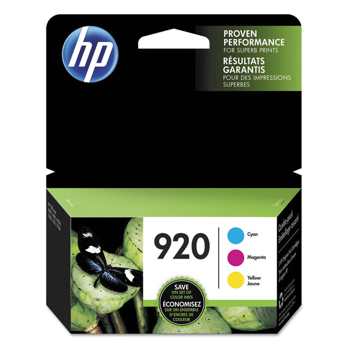 HP 920, (N9H55FN) 3-pack Cyan/Magenta/Yellow Original Ink Cartridges