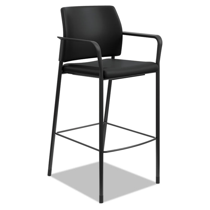 Accommodate Series Café Stool, Supports up to 300 lbs., Black Seat/Black Back, Black Base