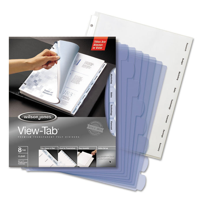 View-Tab Transparent Index Dividers, 8-Tab, 11 x 8.5, Clear, 1 Set