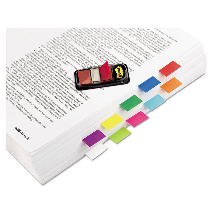Marking Page Flags in Dispensers, Red, 50 Flags/Dispenser, 12 Dispensers/Pack