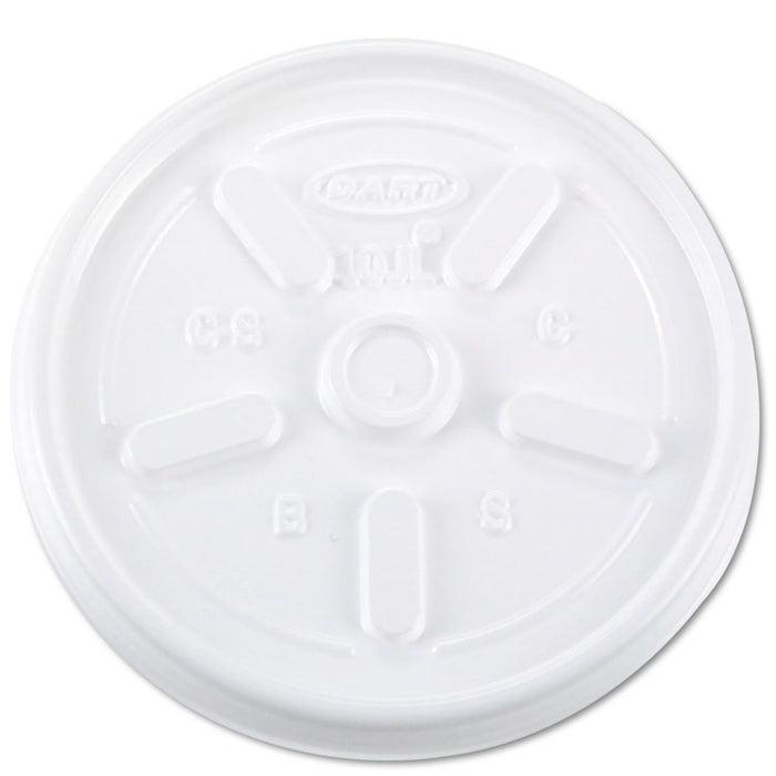 Vented Plastic Hot Cup Lids, 10 oz Cups, White, 1,000/Carton