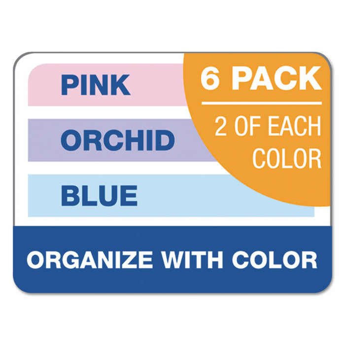 Prism + Writing Pads, Narrow Rule, 5 x 8, Assorted Pastel Sheet Colors, 50 Sheets, 6/Pack