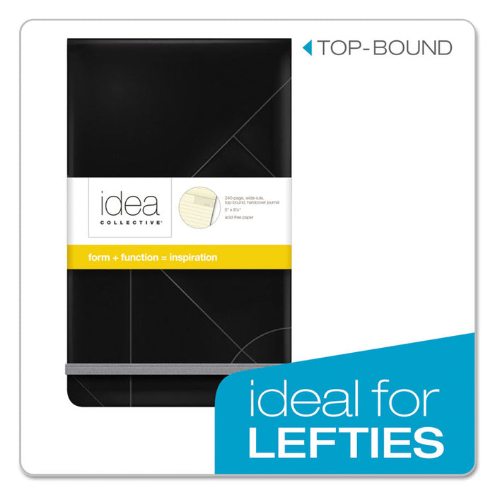 Idea Collective Journal, 1 Subject, Wide/Legal Rule, Black Cover, 5 x 8.25, 120 Sheets