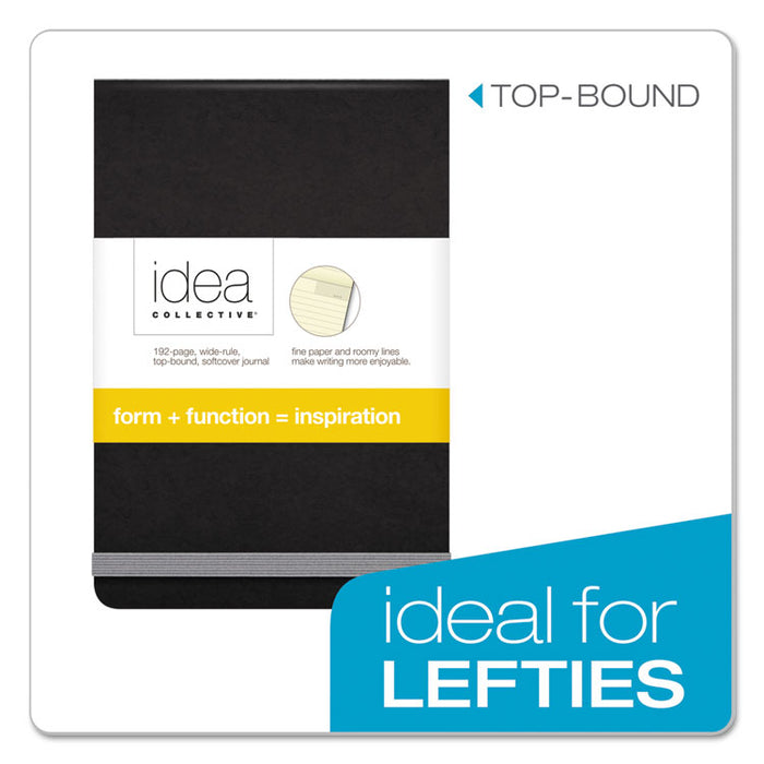 Idea Collective Journal, Wide/Legal Rule, Black Cover, 3.5 x 5.5, 96 Sheets