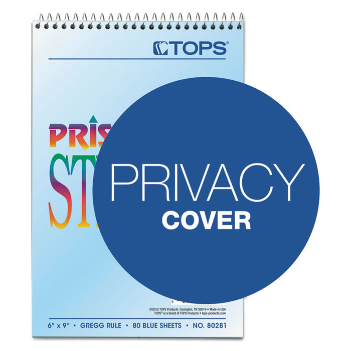 Prism Steno Pads, Gregg Rule, Blue Cover, 80 Blue 6 x 9 Sheets, 4/Pack