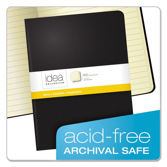 Idea Collective Journal, 1 Subject, Wide/Legal Rule, Black Cover, 10 x 7.5, 48 Sheets, 2/Pack