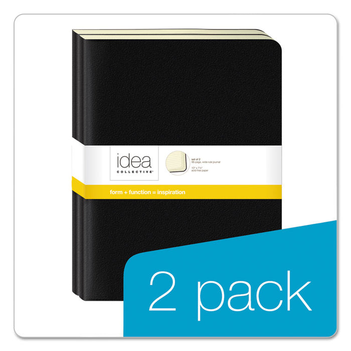 Idea Collective Journal, 1 Subject, Wide/Legal Rule, Black Cover, 10 x 7.5, 48 Sheets, 2/Pack