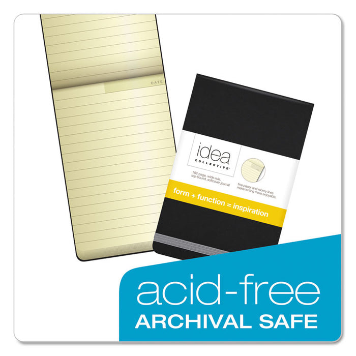Idea Collective Journal, Wide/Legal Rule, Black Cover, 3.5 x 5.5, 96 Sheets